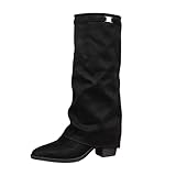 Womens Knee High Boots Wide Calf Chunky High Heel Boots...