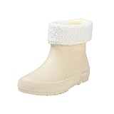 Beige Ladies Removable Lined Short Rain Boots for...