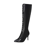 Women's Knee High Boots Elegant Lace-Up Design With A...