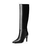 Reitoye Knee High Black Boots Women Sexy Pointed Toe...