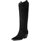 iiimmu Tall Cowgirl Boots Women Pointed Toe and Block...