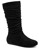 Wells Collection Womens Boots Soft Slouchy Flat Low...