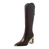 Women's Knee-High Boots With A Unique High Heel And...