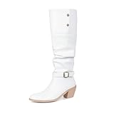 LerGlre Women's Slouchy Knee-High Boots Sexy Pointed...