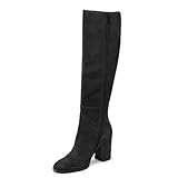 Gradinery Womens Black Knee High Boots Faux Suede...