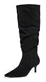 SIMKHAI Women's Jordi Suede Slouch Boots, Black, 6...