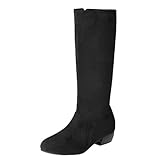 LYYSKY Women's Low Heel Suede Knee-high Boots.Please...