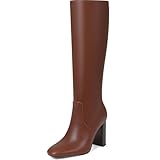 Tarkwa Knee High Boots for Women, Chunky Heel Faux...