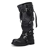Aeloris Women's Slouchy Knee High Boots Buckle Straps...