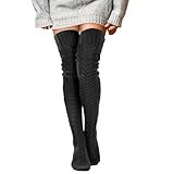 Buauty Women's Cable Knitted Boot Socks Extra Long...
