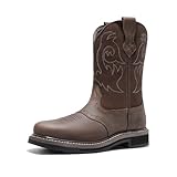 NORTIV 8 Steel Toe Cowboy Boots for Men Western Square...