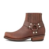 7L SIETE LEGUAS - Men's Leather Biker Ankle Boot for...