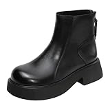 Women's Casual Platform Ankle Boots With A Back Zipper...