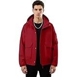 JOWAMY Waterproof Jacket with Hood Men | Windproof...