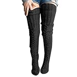 CAKEEYUM Thigh High Socks Over Knee Stockings Wool...