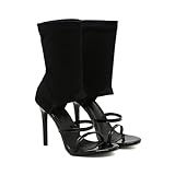 LVOMU Women's Stretchy Cloth High Top Two Strapy...