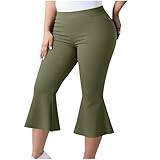 JOAU Womens Flare Capri Leggings Tummy Control High...
