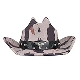 Kalerona Cow Print Cowboy Hat for Men Women, Adjustable...