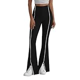 Bacrelax Flare Split Hem Leggings for Women Mid Waist...