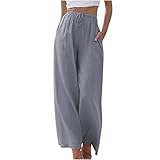 fartey Linen Pants Women Wide Leg Flowy Palazzo...