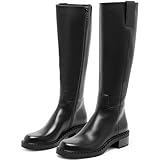 KaroNairy Black Knee High Boots Women Faux Leather Long...