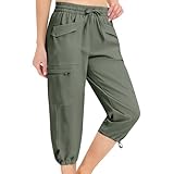 Cotton Capri Pants for Women Casual Summer Lightweight...