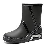 HSGKSINEG Men's Round Toe PVC Mid Calf Rain Boots...