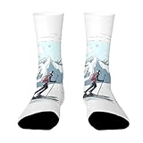 RLDOBOFE Skiing Theme Athletic Socks for Men,...