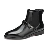Santimon Men's Chelsea Dress Boots Leather Slip-On...
