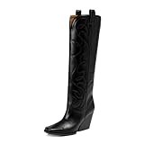 Pazzion Women's Wide Calf Knee High Boots Closed...