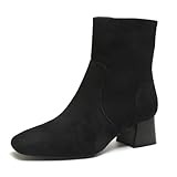 Yozuru Womens Ankle Boots Low Heel Short Booties Square...