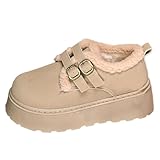 Beige Women’S Versatile Winter Boots Solid Color...