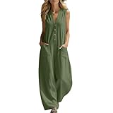 Xiaojmake Jumpsuits for Women Cotton Linen Wide Leg...