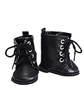 American Fashion World Black High Top Boots for 18-Inch...