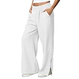 Women's Linen Pants Summer Casual Elastic Waist Wide...