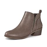 mysoft Women's Ankle Boots Low Chunky Heel Round Toe...