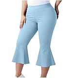 JOAU Womens Flare Capri Leggings Tummy Control High...