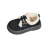 Black Ladies Lightweight Snow Boots Round Toe Warm...