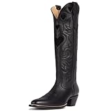 Alsoloveu Embroidered Cowboy Boots Women Heart pattern...