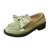 Wabkderpu Bow Loafers for Women Bowknot Patent Leather...
