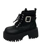 MACEFIL Women's Platform Ankle Boots Chunky High Heel...