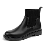 NIEARDAN Women's Chelsea Boots Low Heel Slip on Lug...