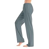 Solid Color Pajama Pants Women Drawstring Cotton Soft...