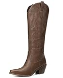 Pasuot Western Cowboy Boots for Women - Knee High Wide...