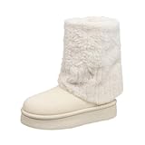 MACEFIL Winter Platform Snow Boots for Women Warm Faux...