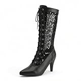 LerGlre Women's Fashion Mesh Lace-Up Knee-High Boots...