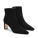 MICIFA Women's Ankle Boots Chunky Low Heel Suede Black...