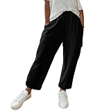 bawilom Womens Summer Wide Leg Cargo Pants Elastic...