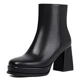 Latasa Women's Black High Chunky Block Heel Platform...