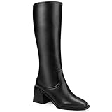 Quorvash Knee High Boots Women - Long Elastic Faux...